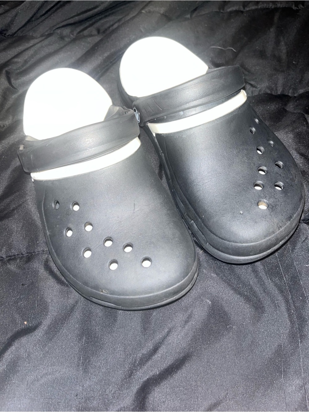 Vintage crocs mod sport Black Slip-On Clogs with White Accent size m6 w8